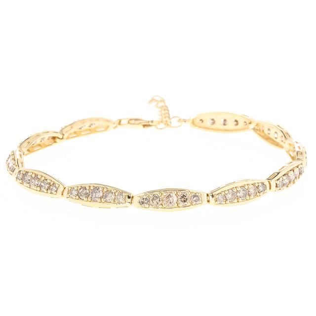 Brillant-Armband, champagnerfarben, 3,83 ct.