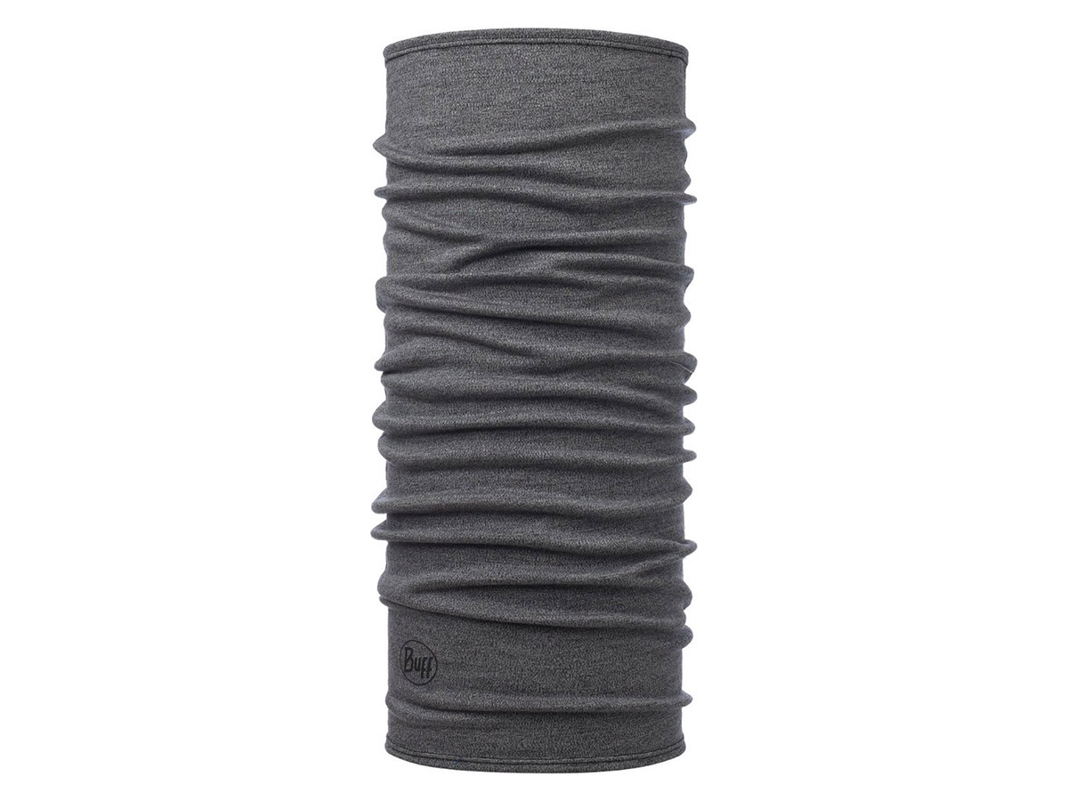 Buff Merino Midweight nekwarmer - Melange Light Grey