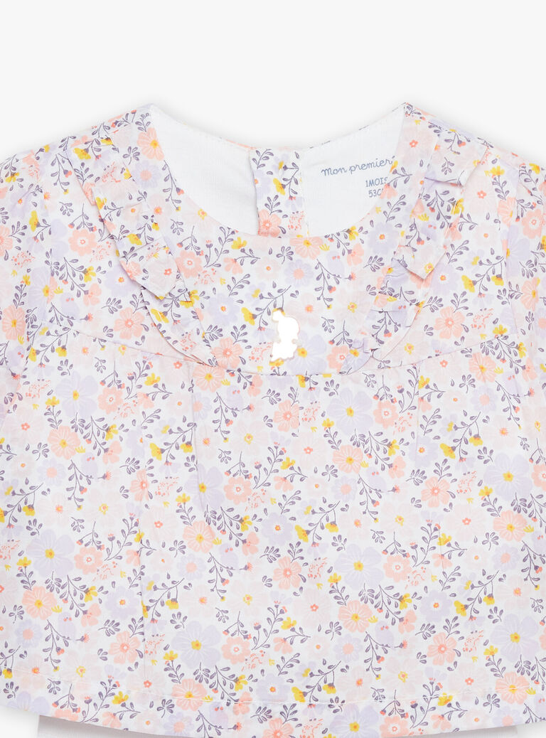 Body, bloomer et bandeau lilas à imprimé fleurs