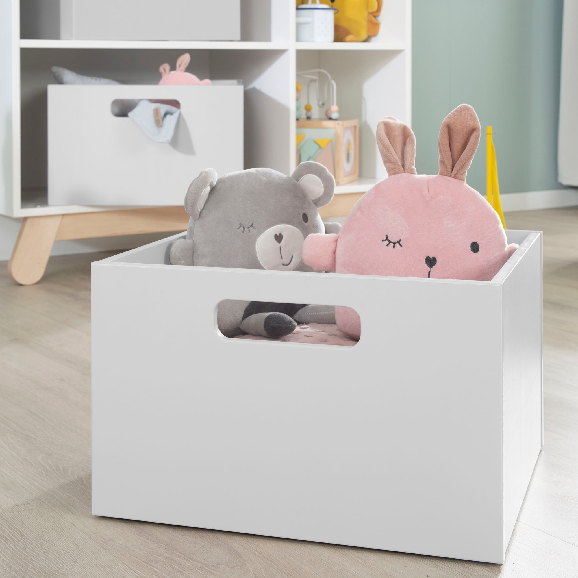 roba® Aufbewahrungsbox »grau« aus Holz; Organizer für Spielzeug