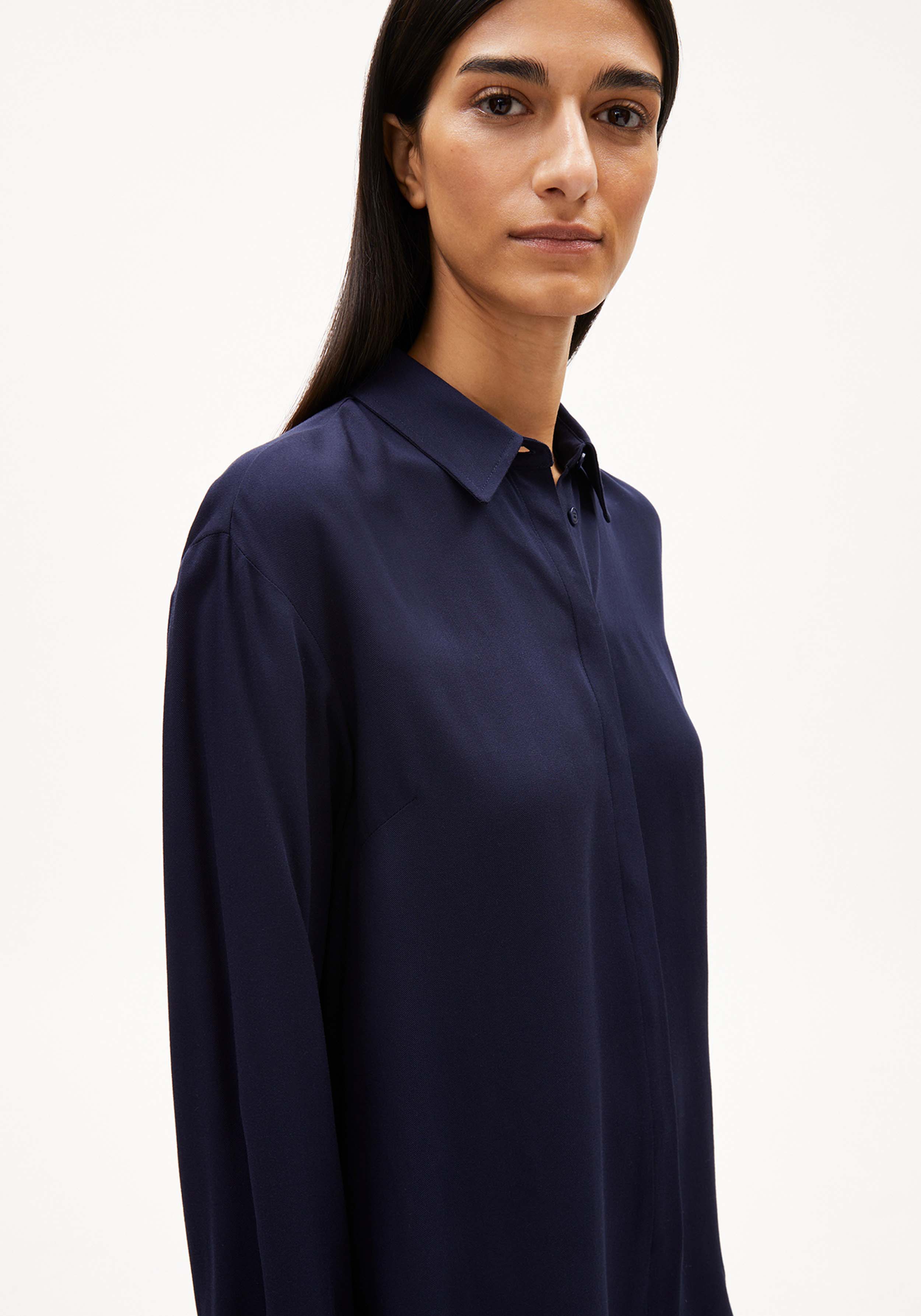 Armedangels Bluse Larisaana Longsleeve Tinted Navy
