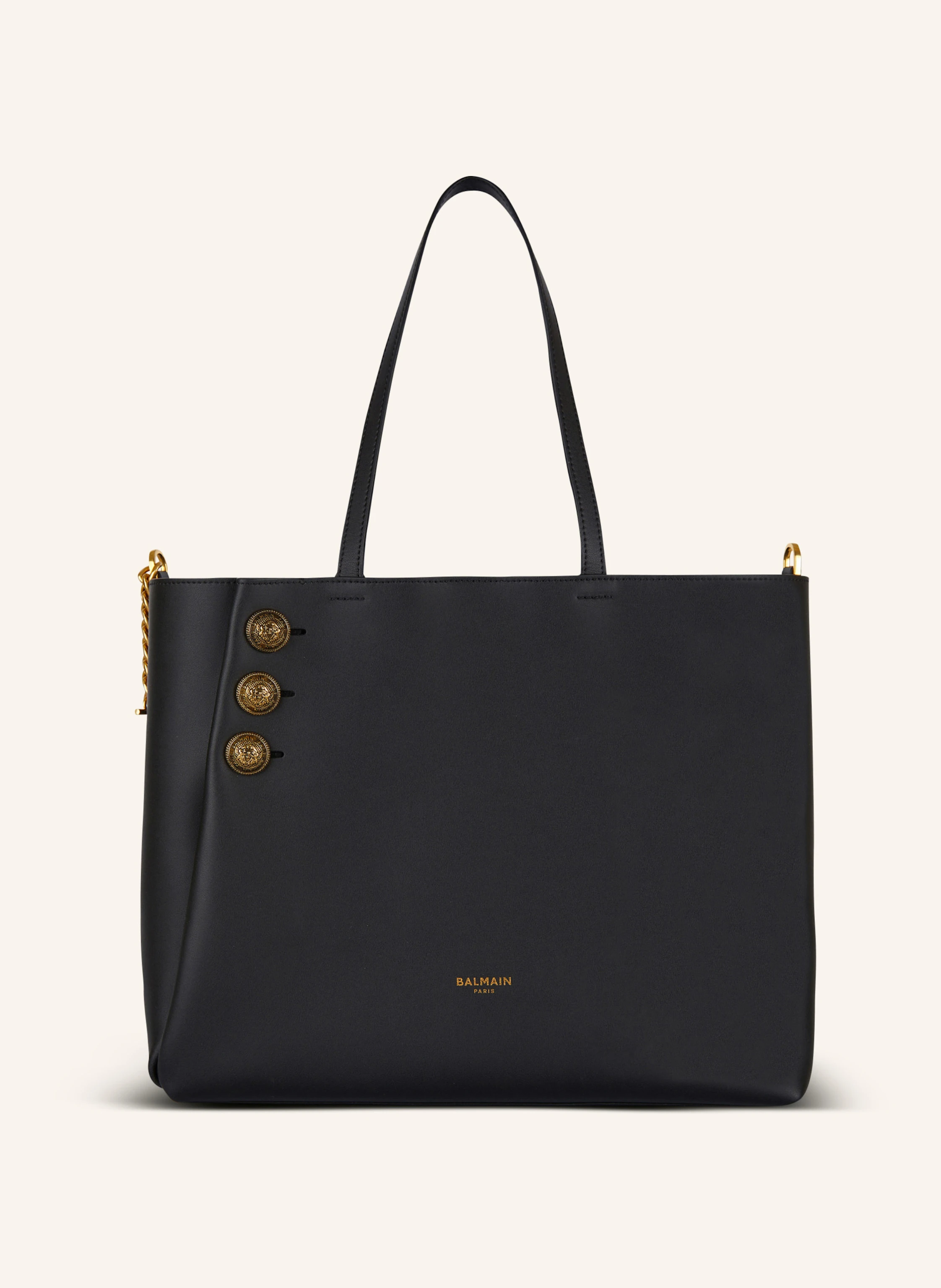 BALMAIN Shopper Emblčme aus Leder