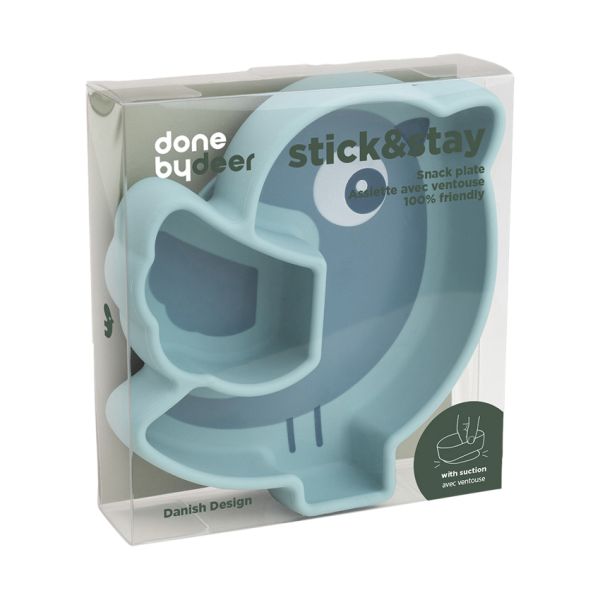 Done By Deer Birdee Stick&Stay Snack Bord - Blue