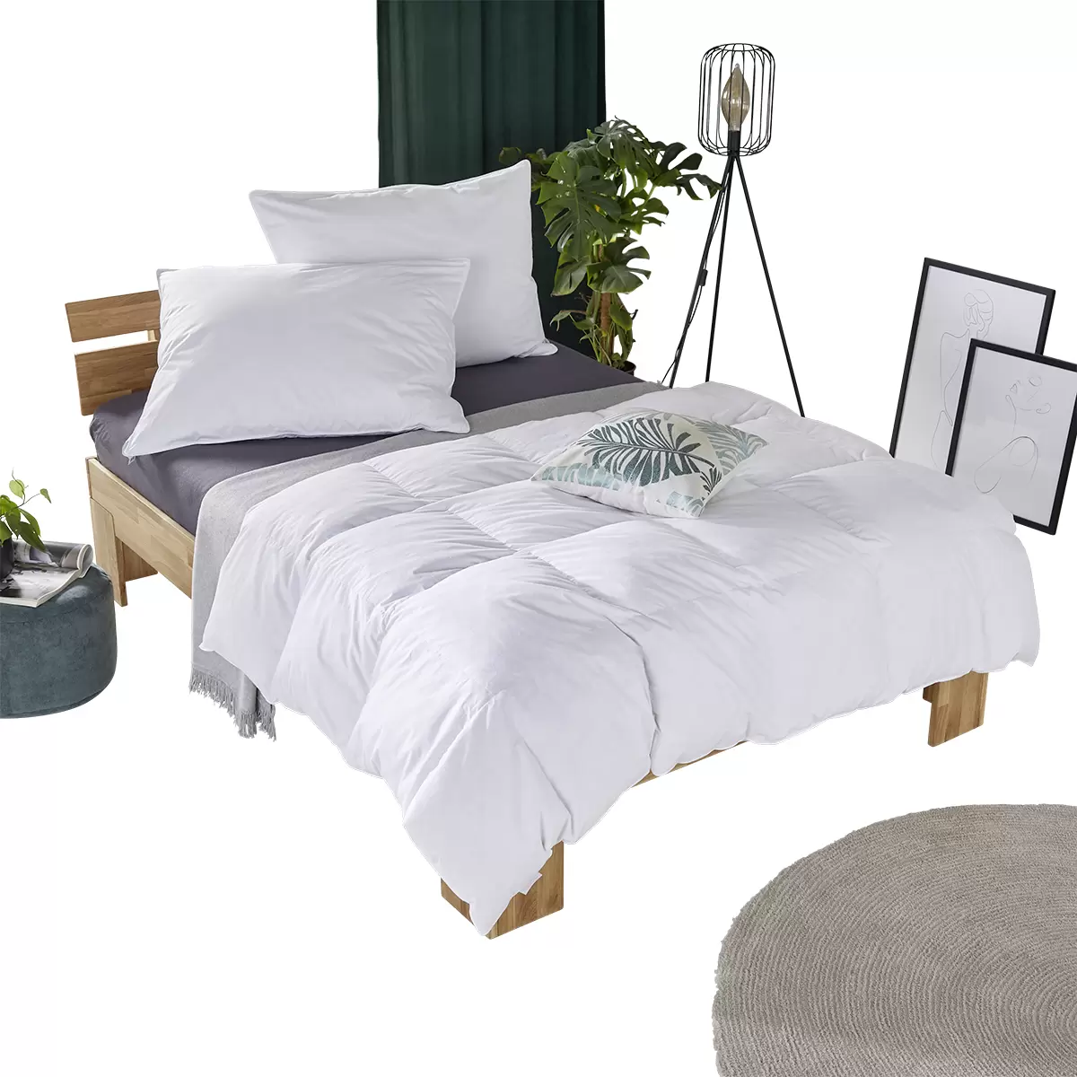 Ganzjahres Federn-Duvet Basic weiss