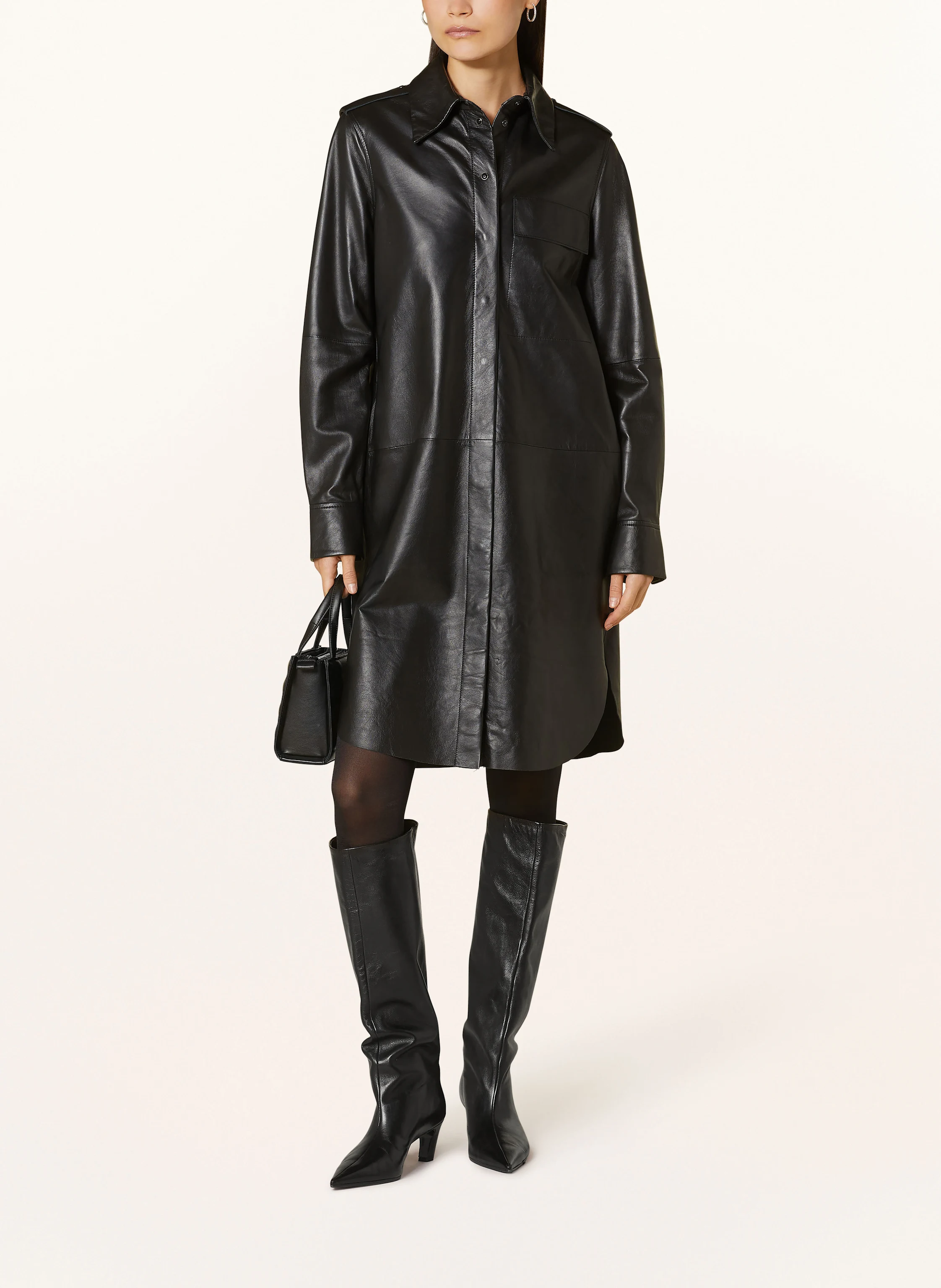 RIANI Hemdblusenkleid aus Leder