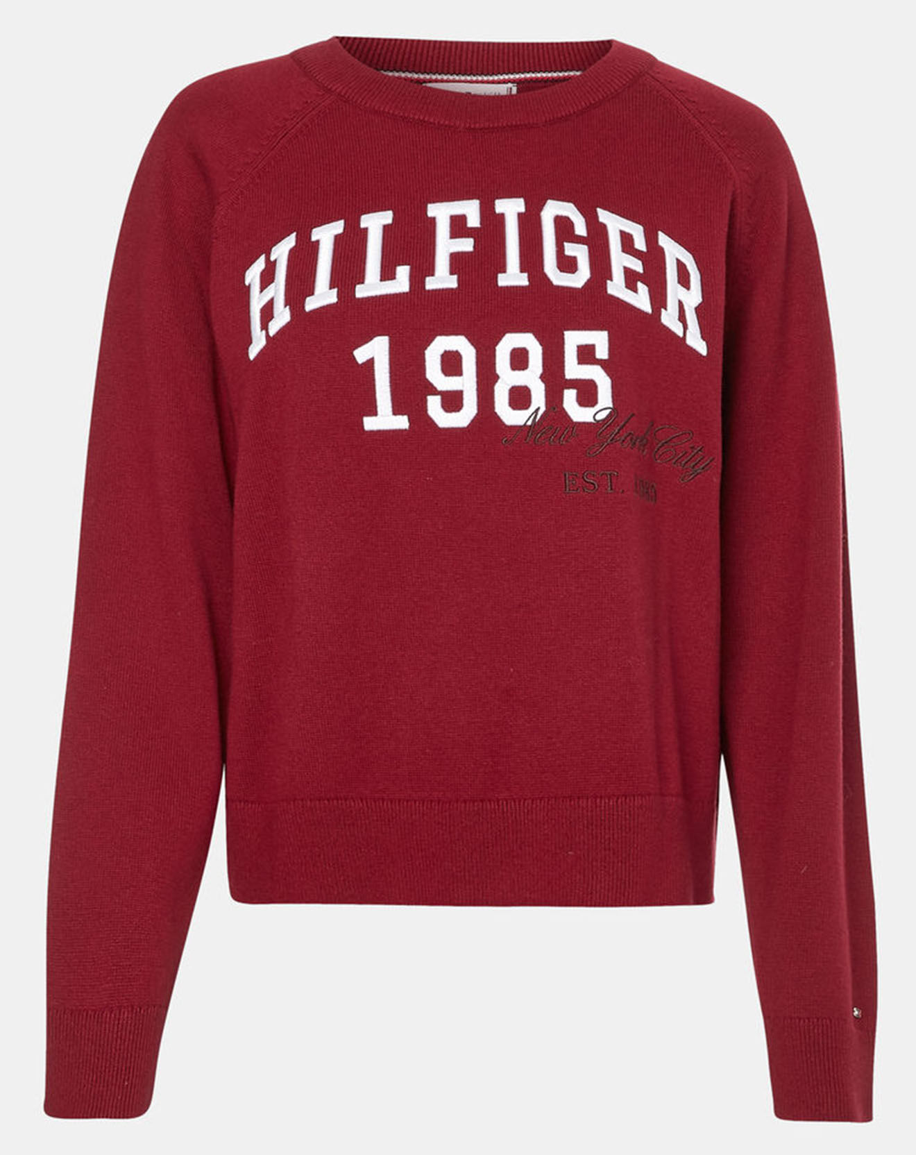 Tommy Hilfiger Pull Heritage Varsity rouge foncé