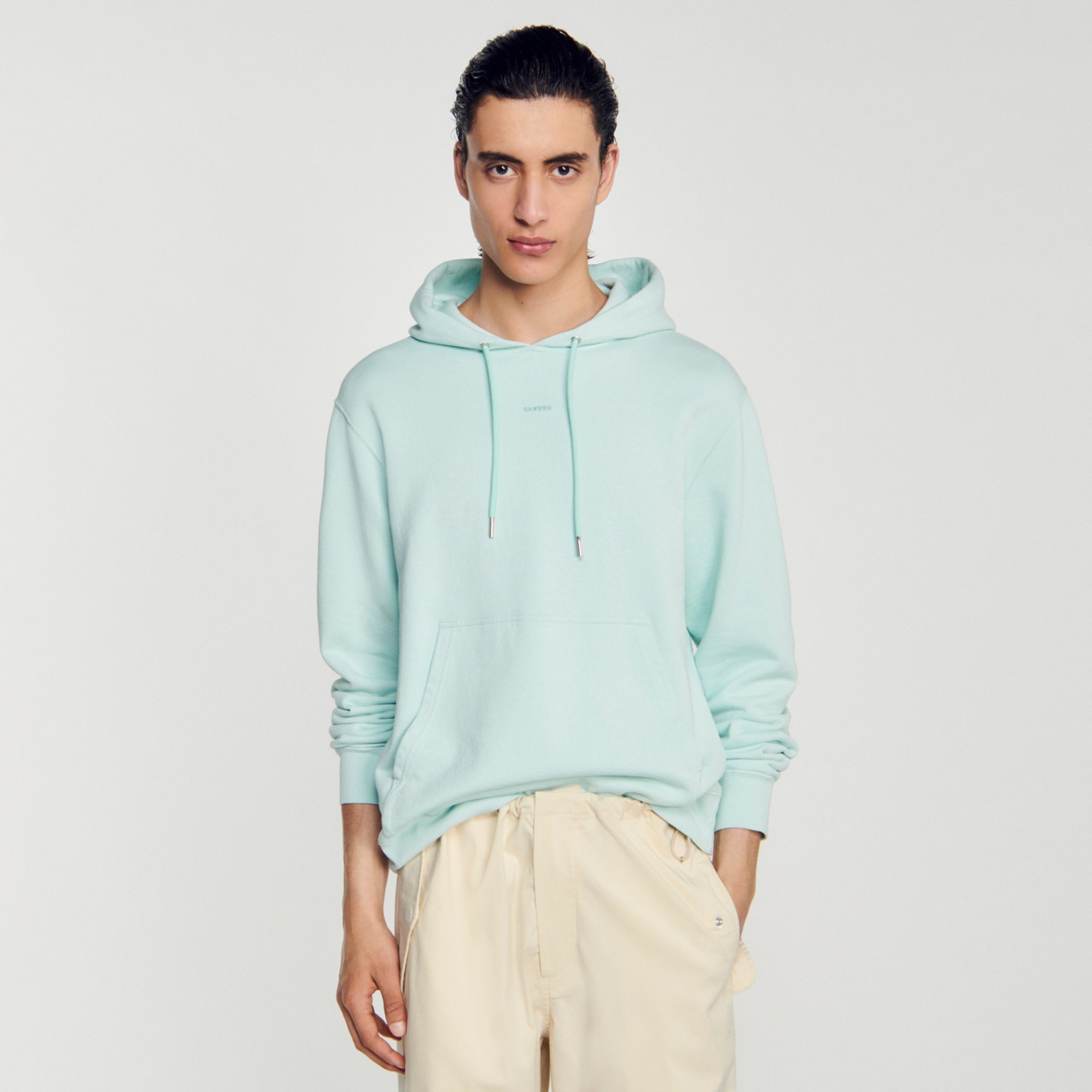 Hoodie Homme brode en coton biologique