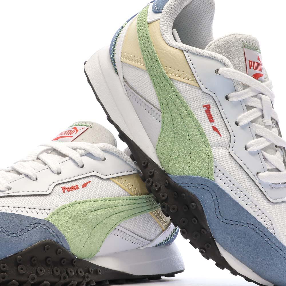 Puma Baskets Beige/Vert/Bleu Fille Puma Blktop