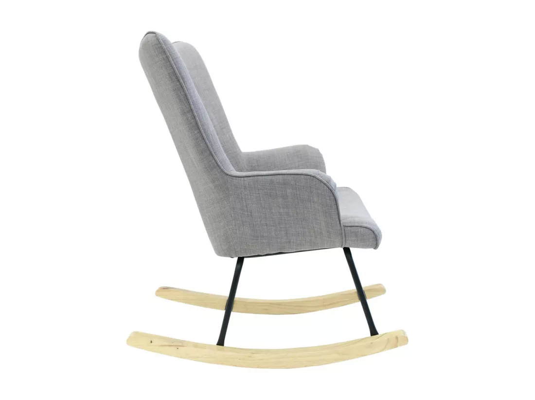 POHJA - Fauteuil à Bascule Gris Dossier Capitonné