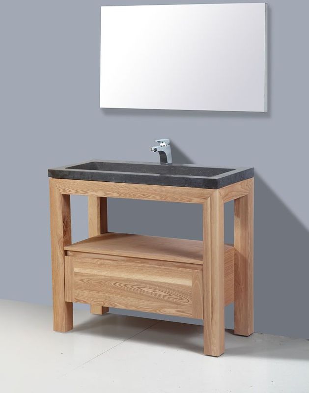 Lambini Designs - Robusta Stone - Badkamermeubel - Eiken - 100 cm - 1 Kraangat