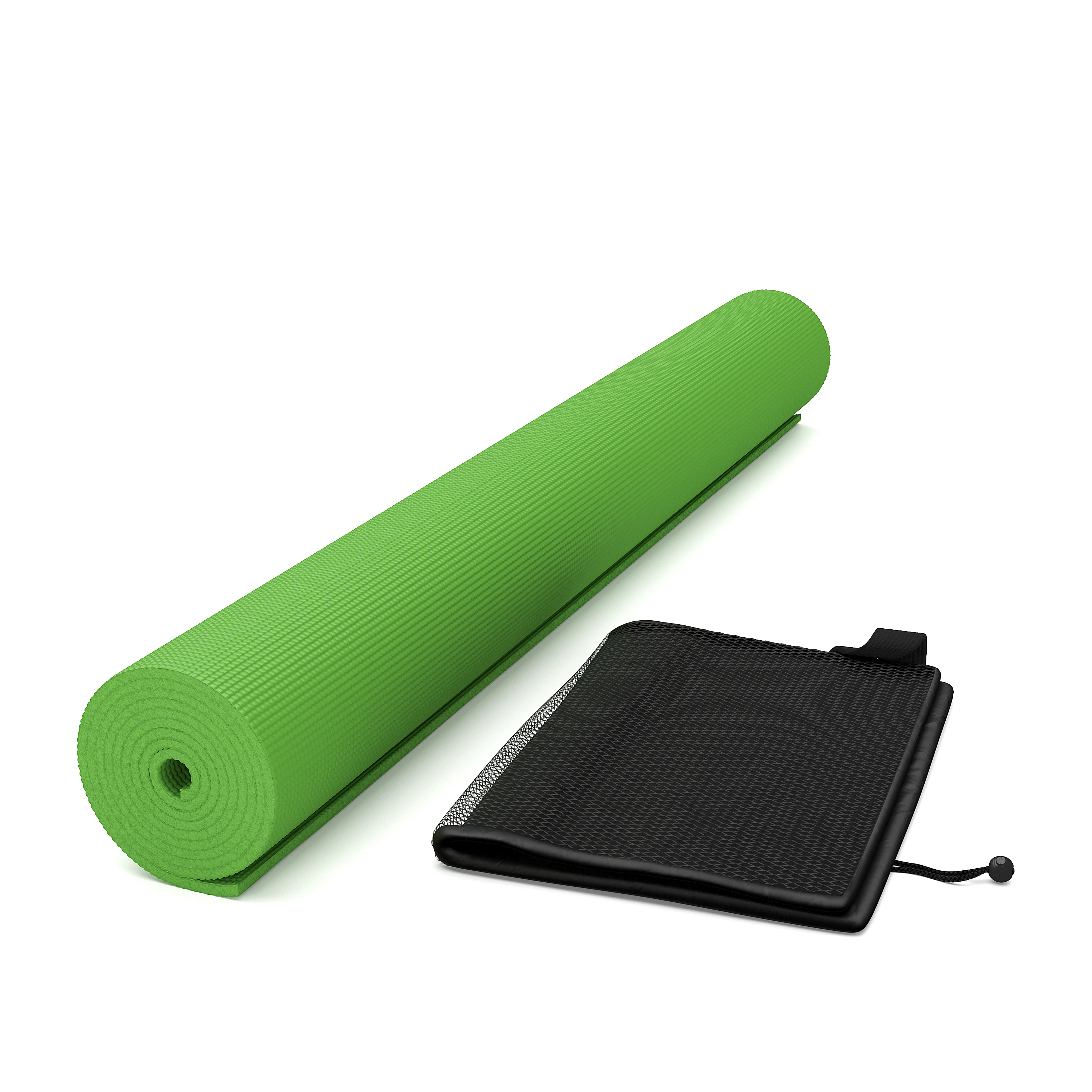 Yogamatte mit Tasche grün 173 x 61 x 0.5 cm