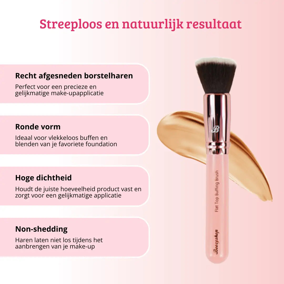 Pink & Rose Gold Flat Top Buffing Brush