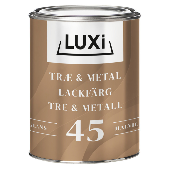 Træ- & metalmaling oliebaseret mellemgrå 0,75 liter - Luxi