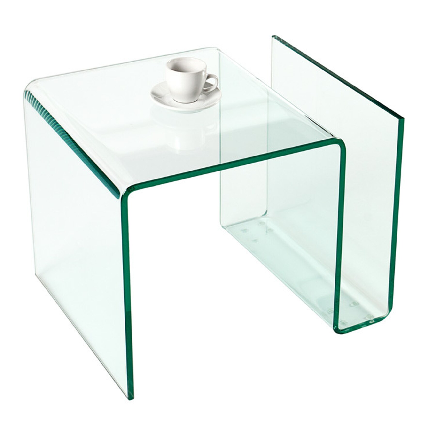 riess-ambiente Couchtisch FANTOME - 50cm Beistelltisch mit Ablage für Magazine transparent Glas