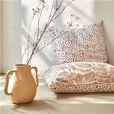Linge de lit gaze de coton motif feuilles