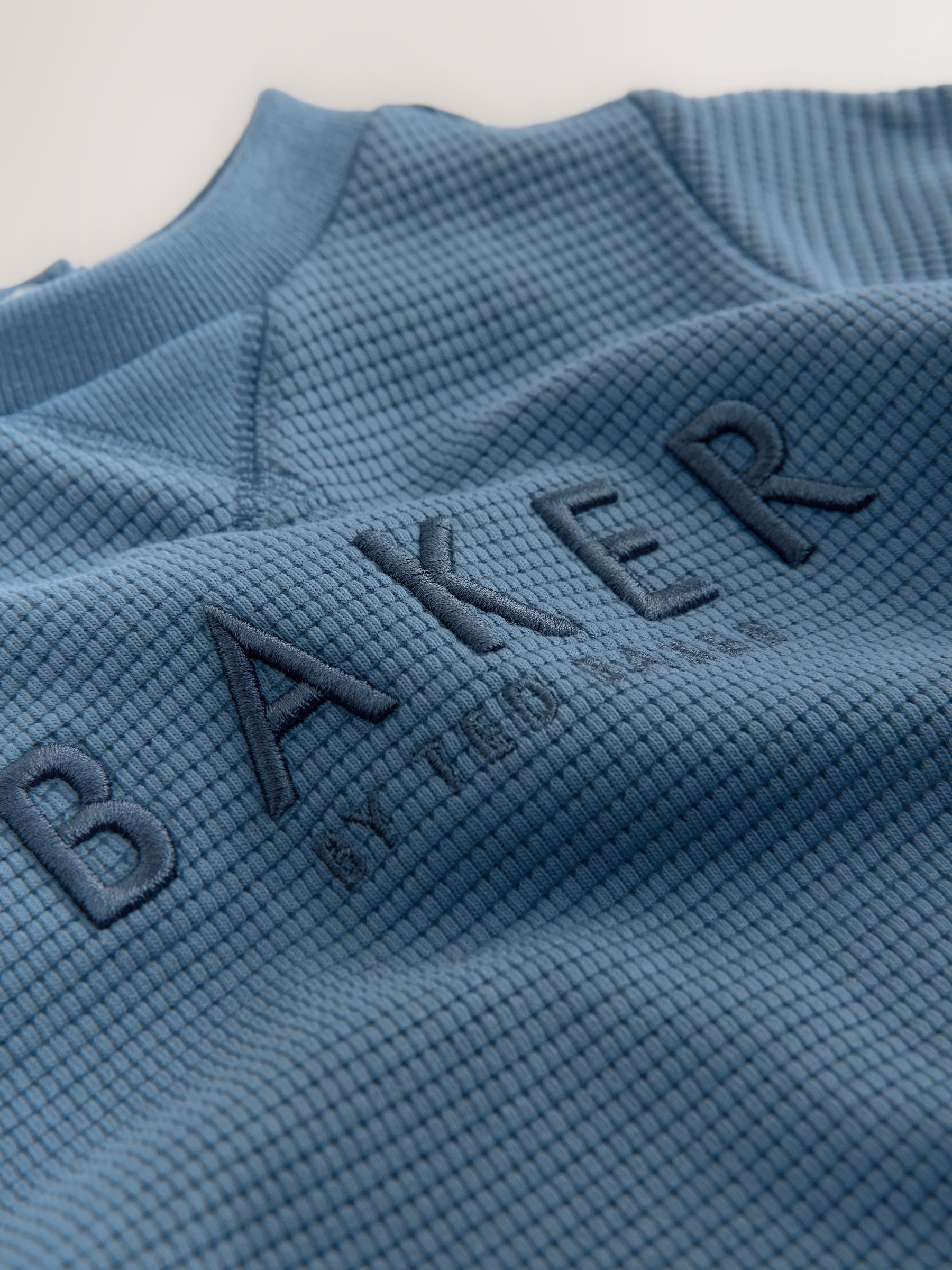 Blauw - Baker by Ted Baker Textured Long Sleeve Romper