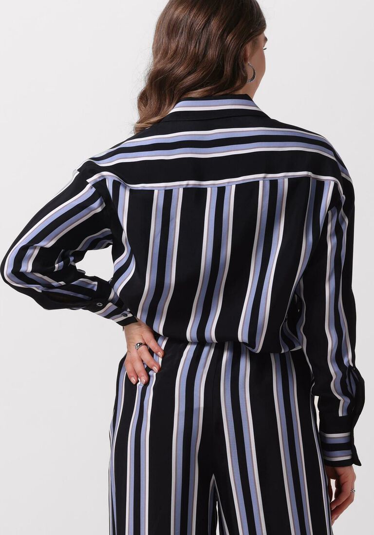 VANILIA zwarte vanilia blouse blouse striped fit adjustable