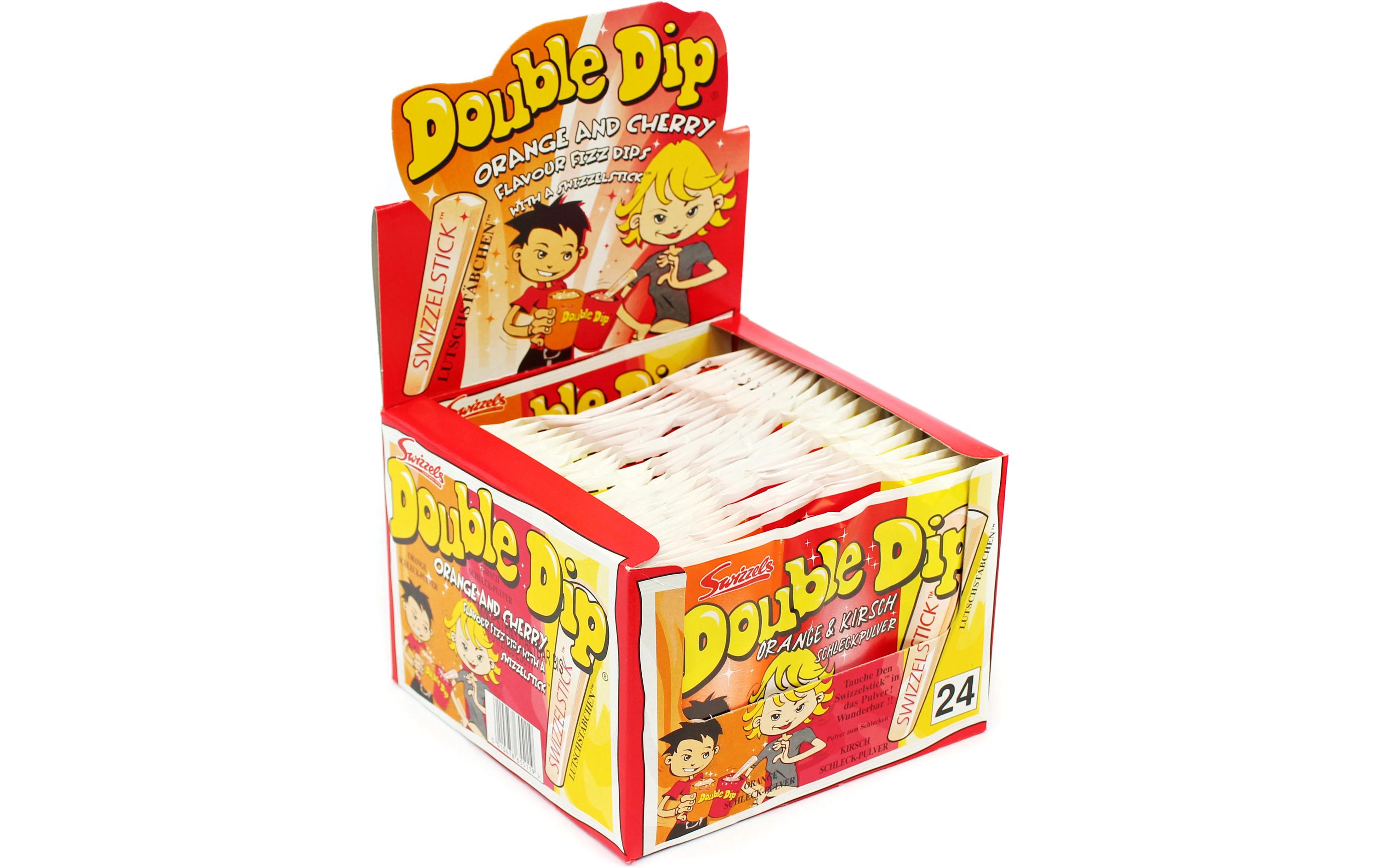 Lutschstäbchen Double Dip 24 x 18 gSüsses Schleckpulver mit fruchtigem Geschmack