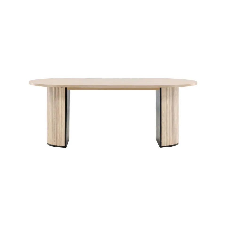 Eettafel Ovaal Beige 200cm - Fineer - Scandinavisch