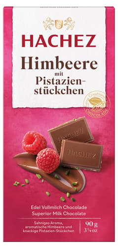 Hachez Tafel Himbeere mit Pistazienstückchen
