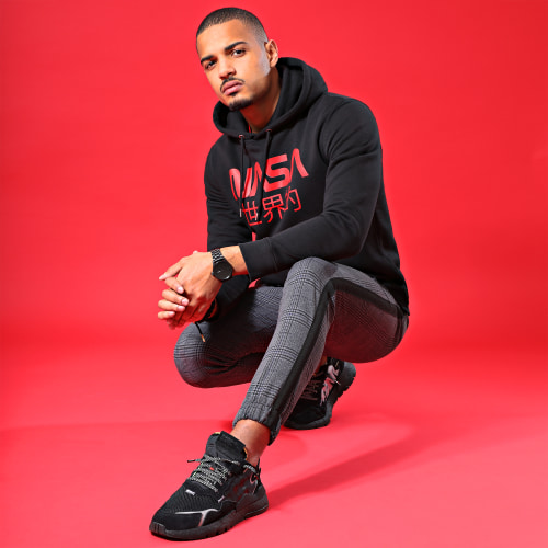 Sweat Capuche Japan Noir Rouge