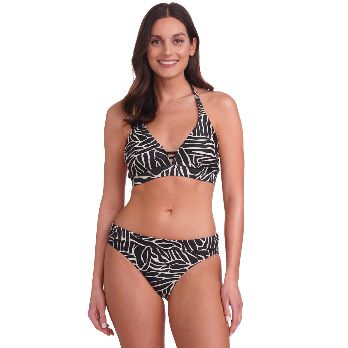 Gina Benotti Damen Bikinipanty im Zebra-Look schwarz / weiss