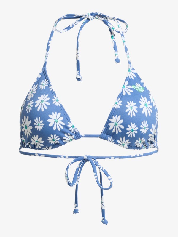 Printed Essentials Tiki Tri Haut de bikini triangle Bleu Femme