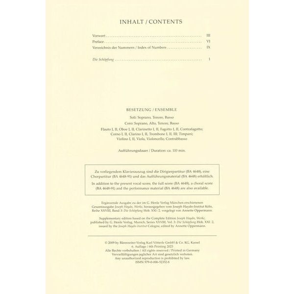 Bärenreiter Haydn Die Schöpfung
