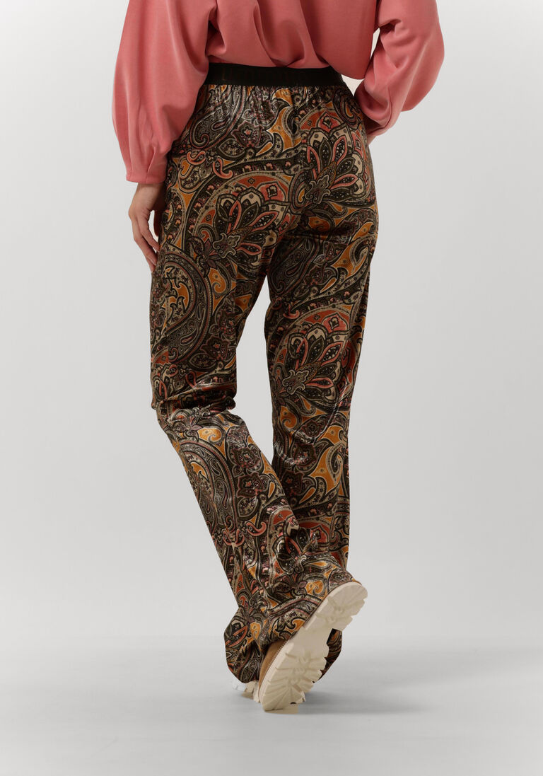 SUMMUM multi summum flared broek trousers paisley velvet