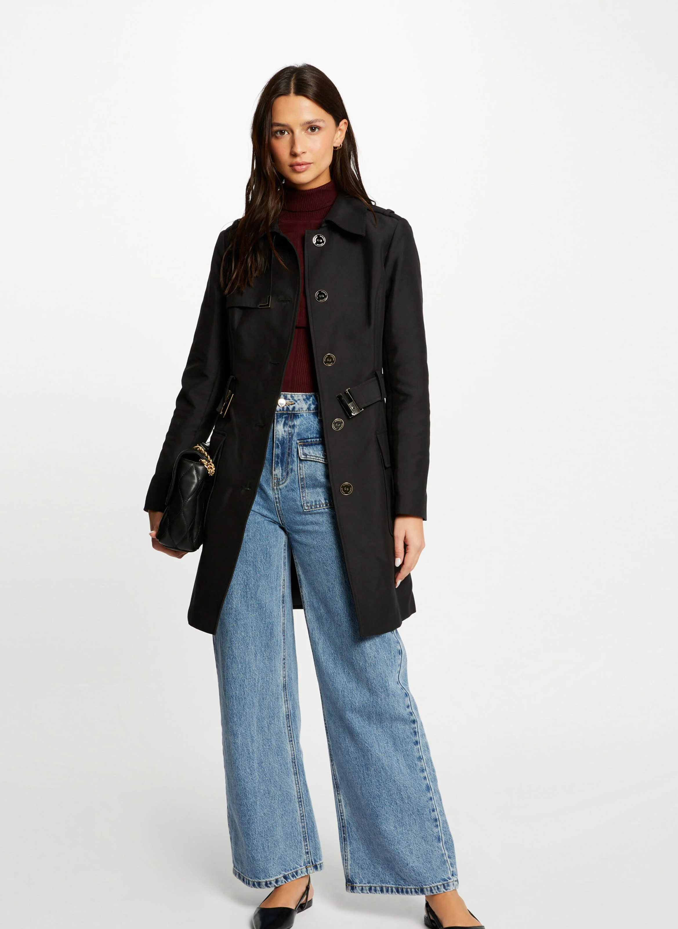GINAI - Trench col à revers | Noir