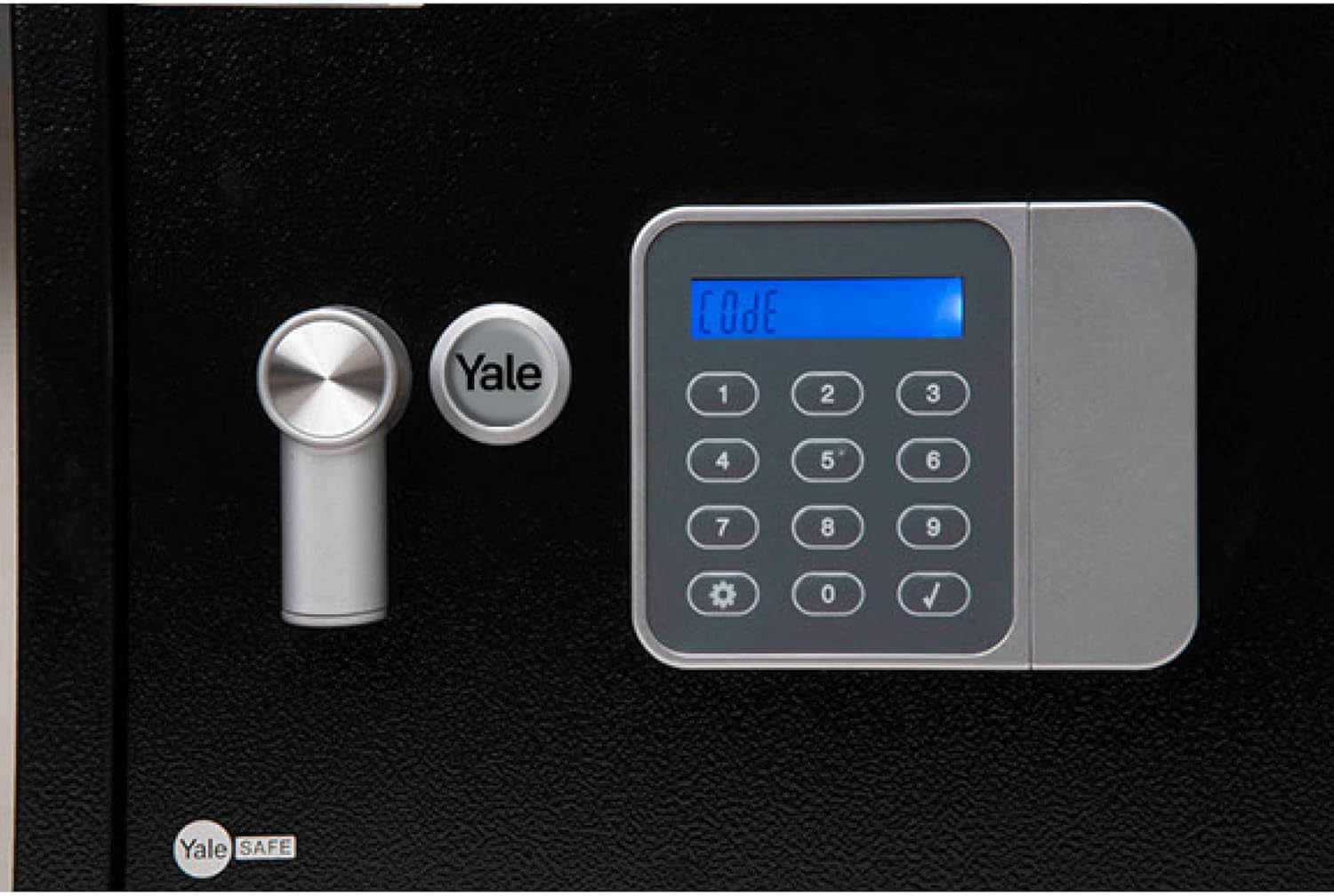 Yale Elektronischer Gäste-Tresor Laptop YLG/200/DB2 Schwarz – 24 L – PIN Code 3–6 Stellen – LCD Display – Auto Sperre – Teppichboden – Befestigung an Wand oder Boden – 200×430×350 mm