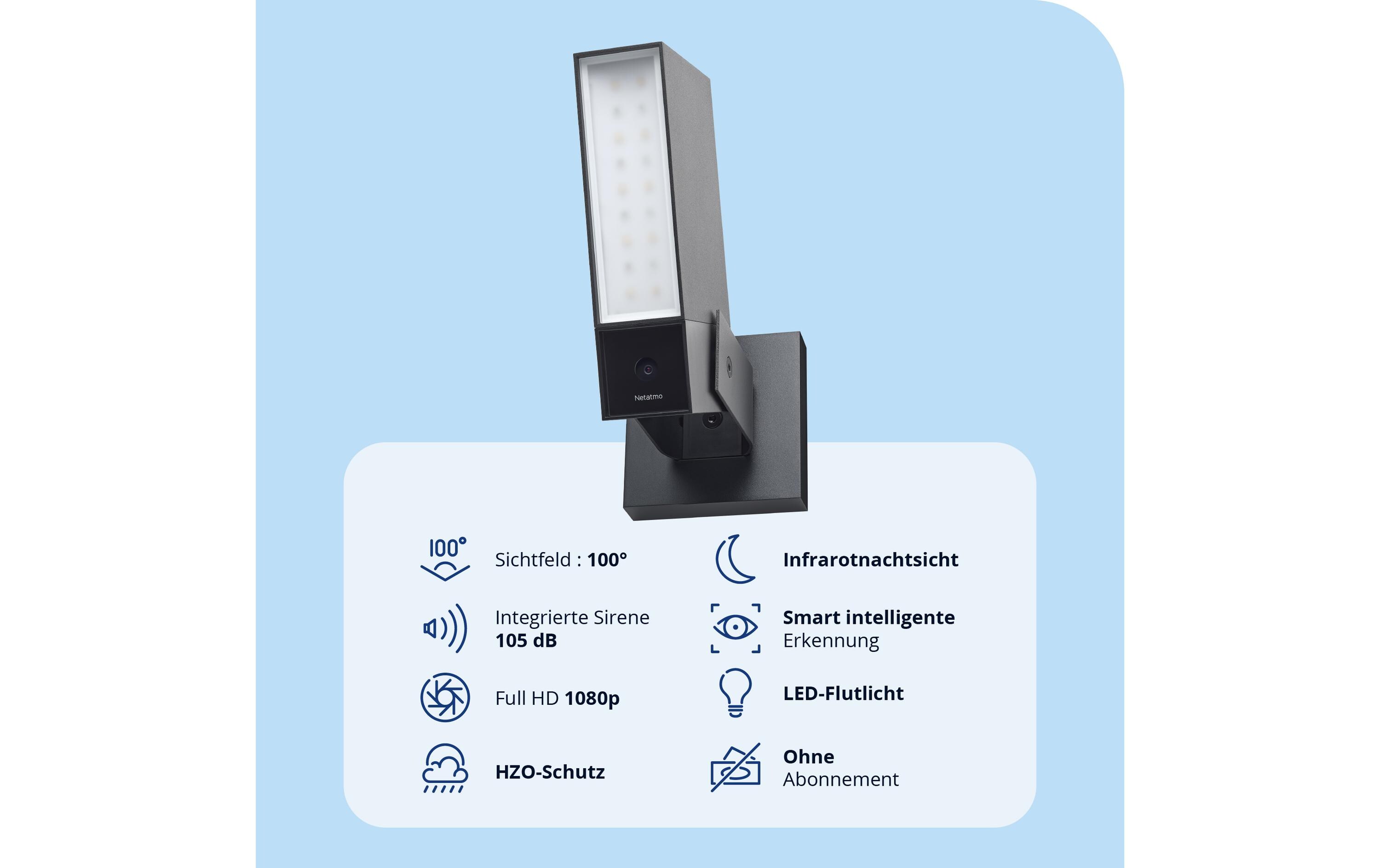 Netzwerkkamera Smarte Aussenkamera mit Sirene<br>Netatmo Smarte Aussenkamera mit Sirene