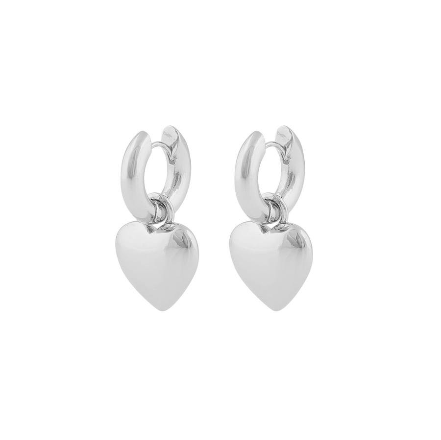 Snö Of Sweden Lara Heart Ring Pendant Earring Plain Silver