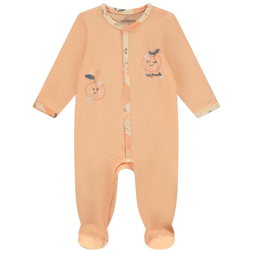 Lot de 2 dors-bien en jersey imprimé pêches pour bébé fille - Rose
