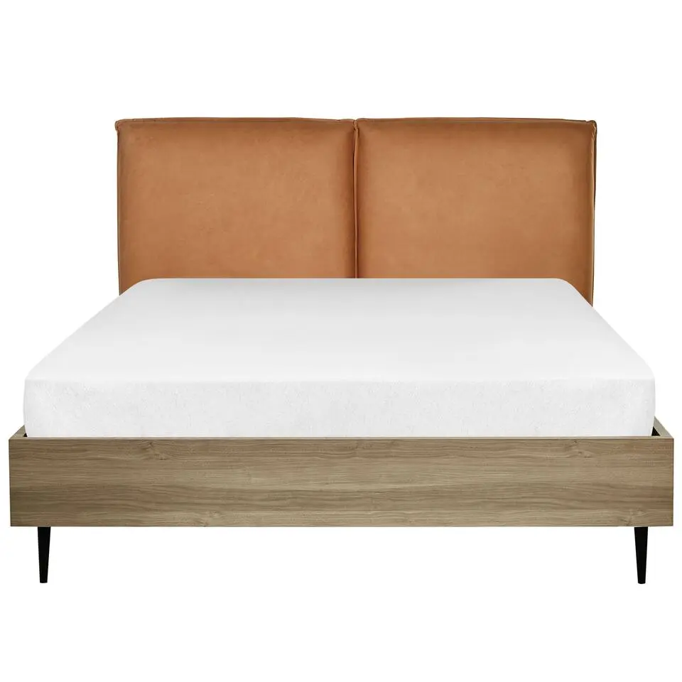 LIMANTON - Bed - Goudbruin - 140 x 200 cm - Kunstleer