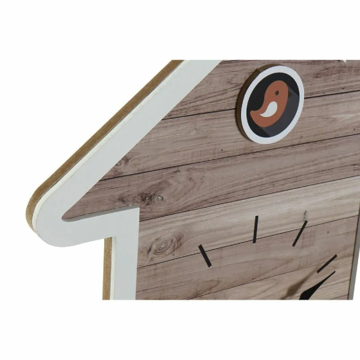 DKD Home Decor Horloge Murale Bois Maison (2 pcs)
