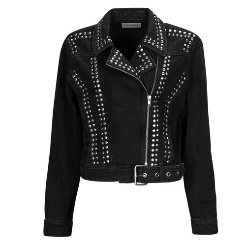 Only - ONLGILLA LS STUD DNM BIKER JACKET CRO - Noir