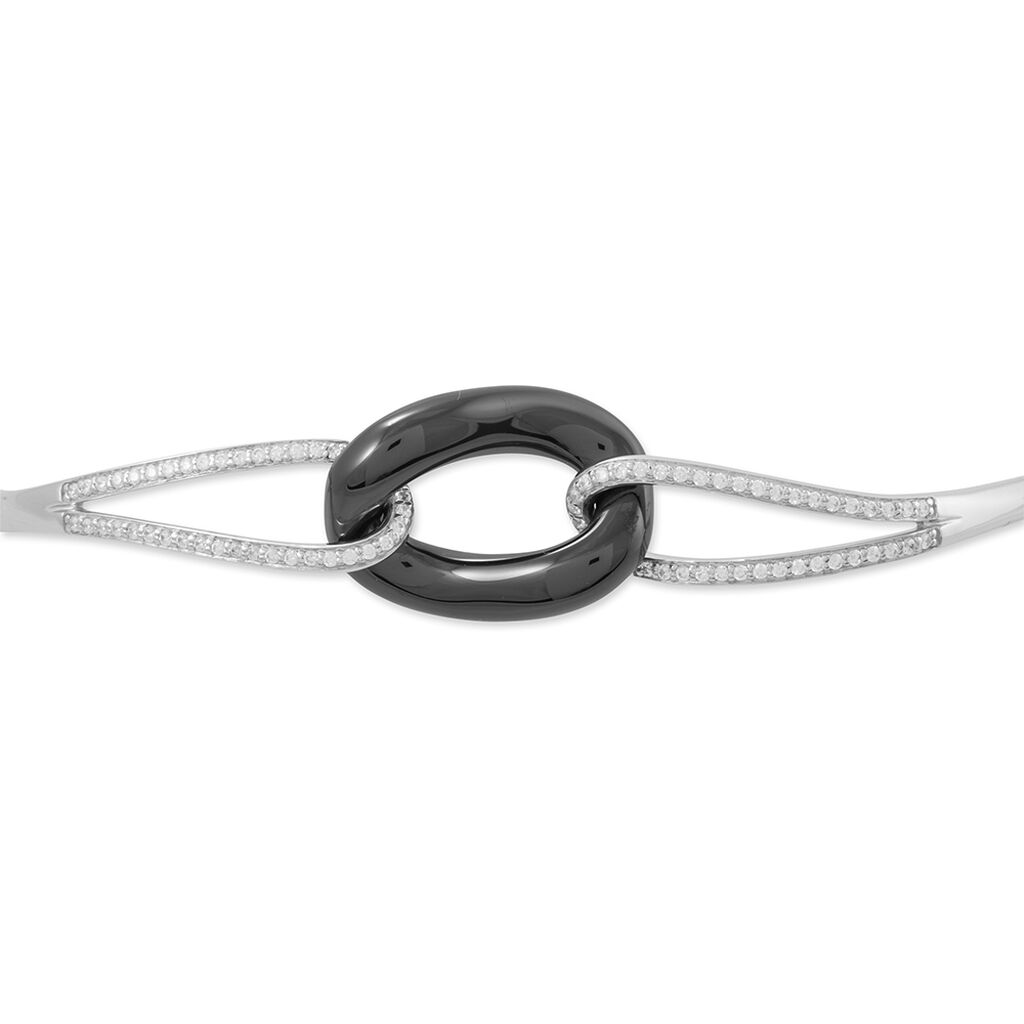 Bracelet Jonc Ceramik Design Argent  Céramique Et Oxyde De Zirconium