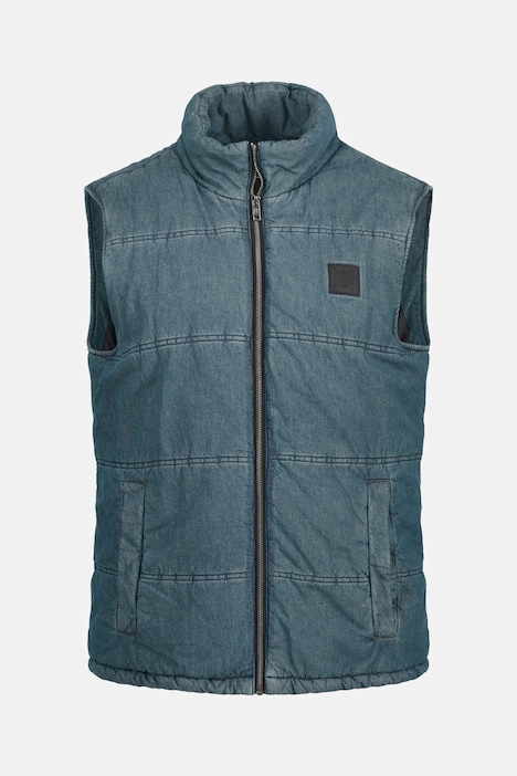 Weste, Denim, Jeans-Look, Warmfutter, Stehkragen, bis 8 XL