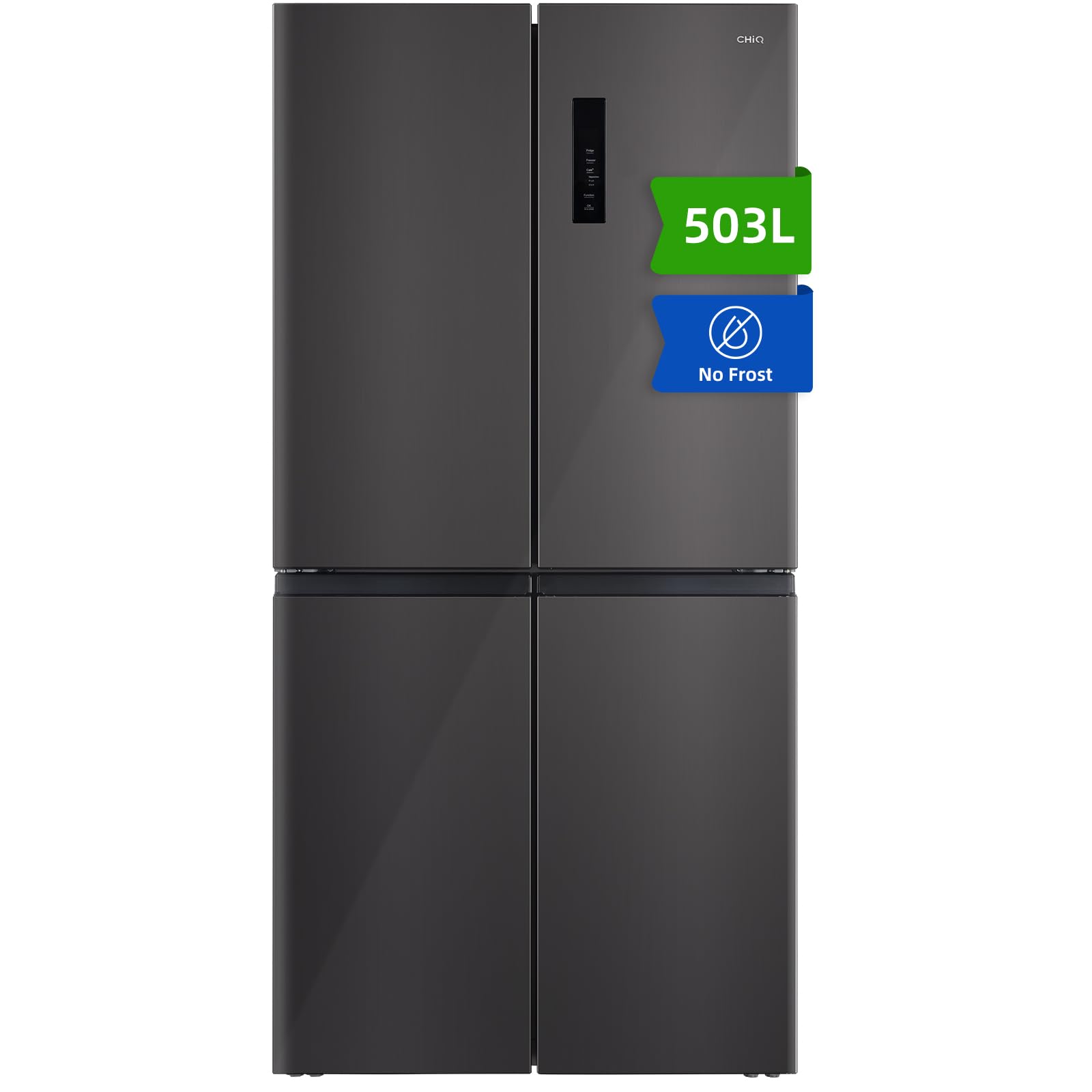 CHIQ CCD503NEIBE Réfrigérateur Américain, Multi-Portes 503 L, Inverter Compressor, No Frost, Multiple Airflow Care, Panneau tactile, Hauteur 177,5 cm,