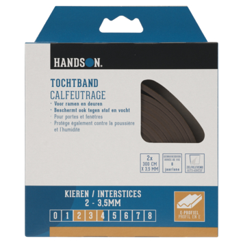 Handson tochtband E-profiel EPDM rubber bruin 3 meter 2 stuks