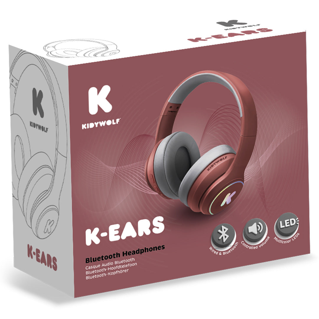 kidywolf draadloze kinderkoptelefoon k-ears - rood