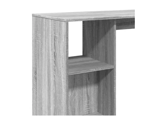 Table de bar avec étagère sonoma gris bois d'ingénierie