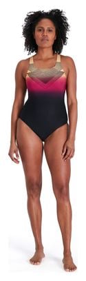 Maillot de Bain Femme Speedo Digital Placement Medalist Noir/Orange/Rose