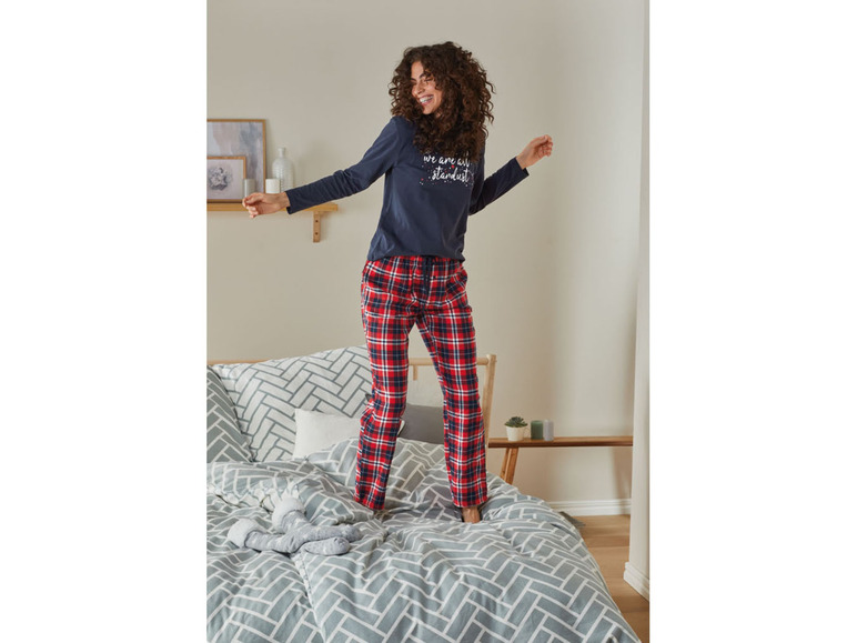 Flanellen dames pyjamabroek