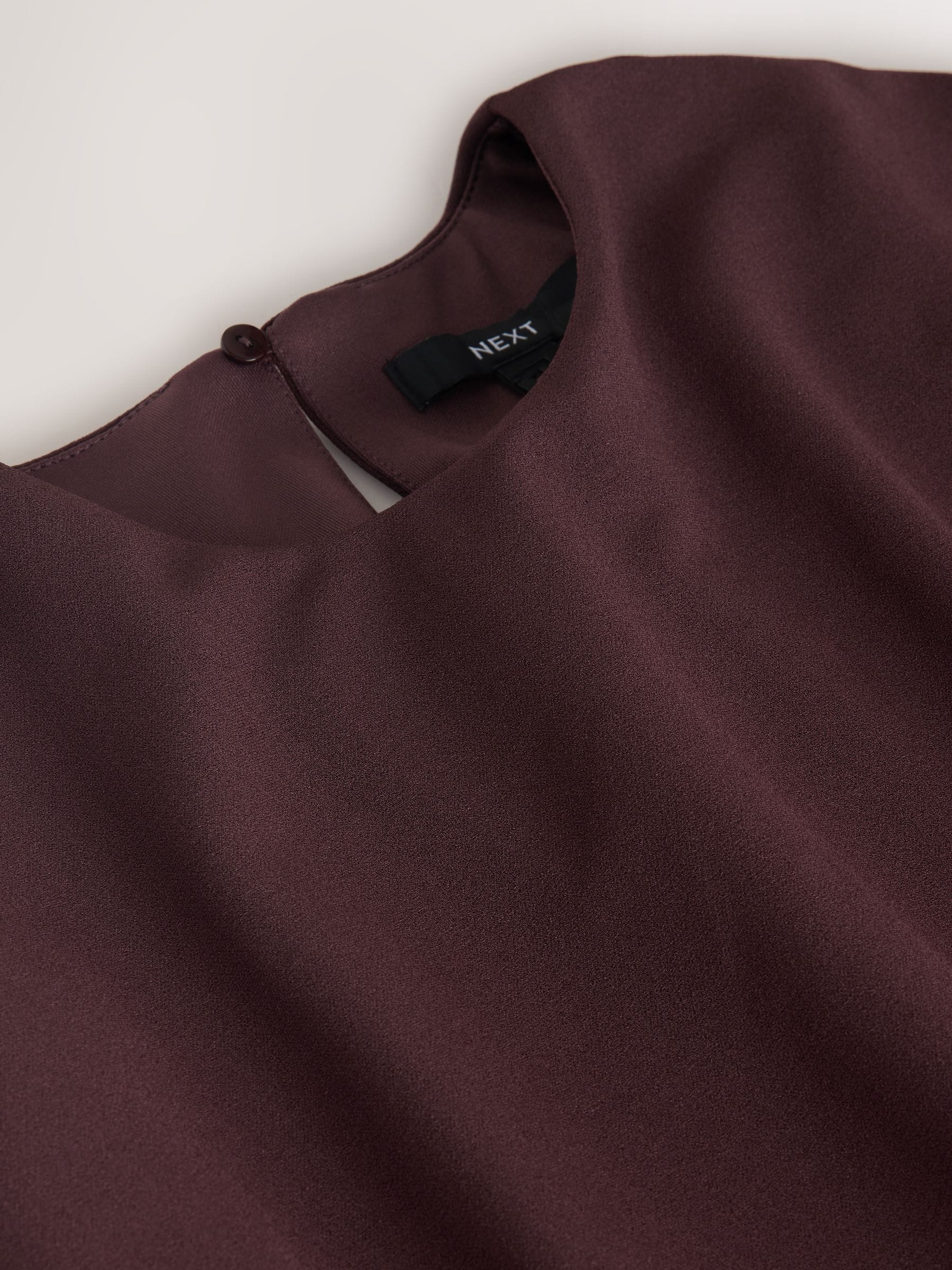 Chocoladebruin - Lange jurk met cape