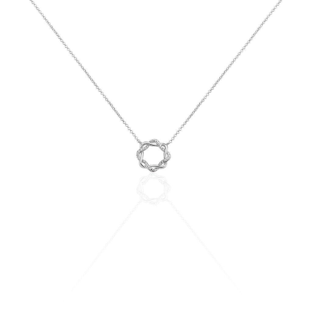 Collier Calandra Argent Blanc Oxyde De Zirconium
