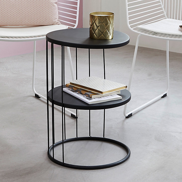 Table d'appoint Kobu Atmosphera ⌀ 36 cm noir