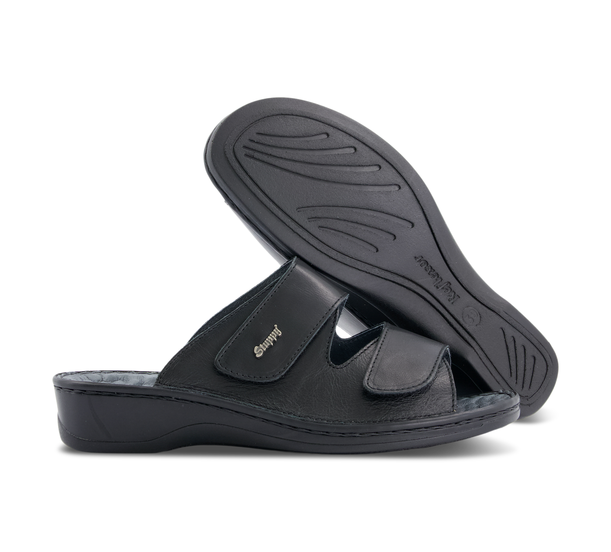 Stuppy Offene Hausschuhe schwarz