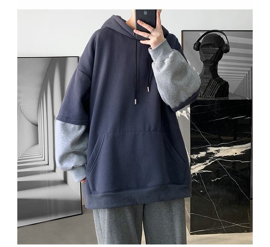 Bay Go Mall - Tweekleurige losse hoodie